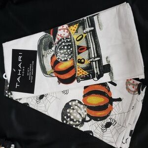 Tahari Boo! With Pumpkins, Truck and Spiders Kitchen Towel Set